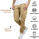 Black & Khaki 36 2-Pack Men's Flex-Stretch Cotton Cargo Pants, 31-Inch Inseam - Comfortable and Durable